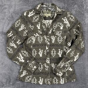 Outback 40254 Fay Shirt Jacket Women's Small Western Pearl Snap Cactus Green